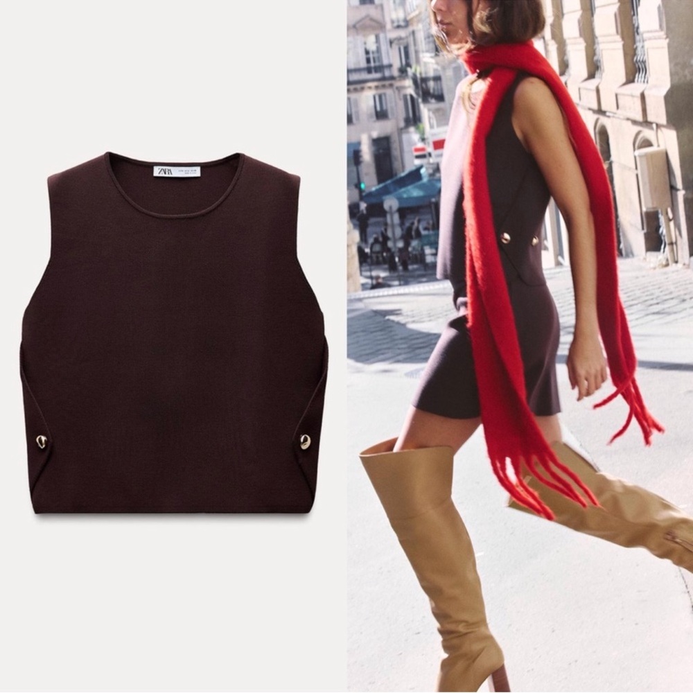 Zara Brown Top and Skirt 2 piece set